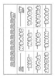 English Worksheet: Numbers Train