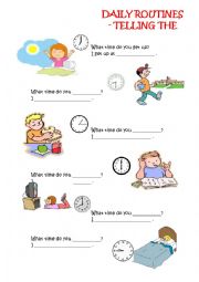 English Worksheet: dailyroutines