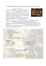 English Worksheet: New Year in our country