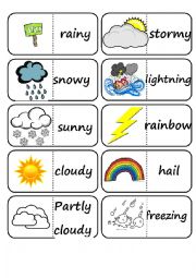 English Worksheet: Weather Domino Game