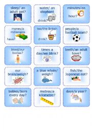 English Worksheet: speaking card to practise How much, How many