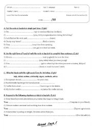 English Worksheet: Language Quiz
