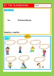 English Worksheet: AT THE PLAYGROUND