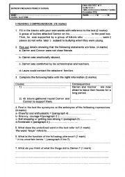 English Worksheet: ENGLISH TEST N2 DECEMBER 2016 2ND FORM