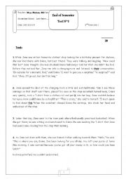 English Worksheet: End of Semester Test n 1 2nd form (2)