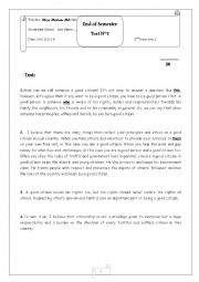 English Worksheet: End of Semester Test n 1 2nd form (3)