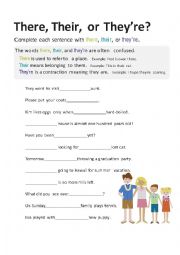 English Worksheet: There, Their or Theyre