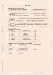 English Worksheet: PAST SIMPLE