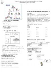 English Worksheet: 9th grade exam