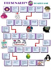 English Worksheet: Personality Boardgame