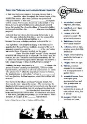 English Worksheet: Christmas Story from Luke 2 with Vocabulary