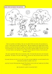 English Worksheet: friends-picnic