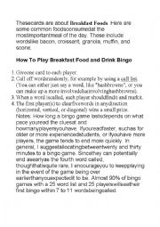 English Worksheet: Bingo Breakfast 
