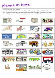 English Worksheet: places in town