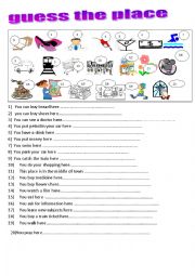 English Worksheet: guess the place