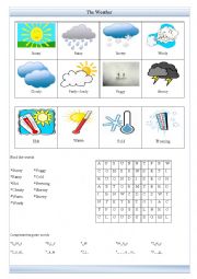 English Worksheet: Weather Conditions worksheet