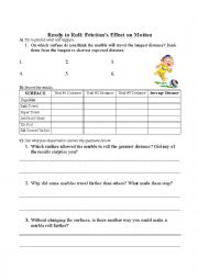 English Worksheet: Ready to Roll: Friction Experiment