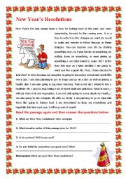 English Worksheet: New Years Resolutions