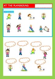 English Worksheet: AT THE PLAYGROUND