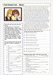 English Worksheet: Simple past test