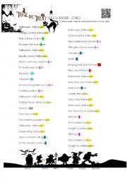 English Worksheet: Halloween song