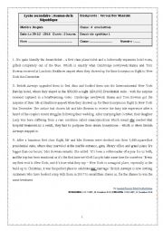 English Worksheet: 4 th year exam 