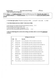 English Worksheet: remedial work writing