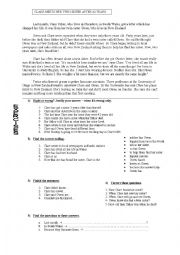 English Worksheet: past simple - reading comprehension and exercises