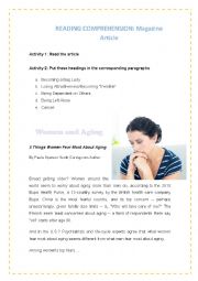 English Worksheet: READING COMPREHENSION: Magazine Article 