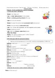 English Worksheet: Time for lunch