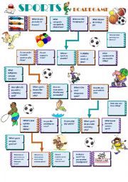 English Worksheet: Sports Boardgame