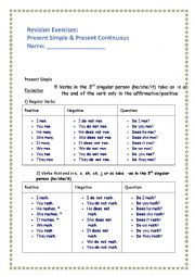 Revision for present simple and present continuous