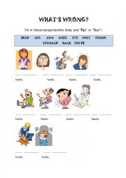 English Worksheet: body parts