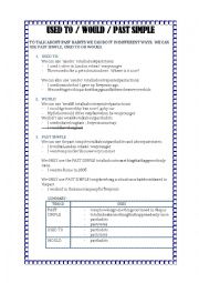 English Worksheet: USED TO/ WOULD/ PAST SIMPLE