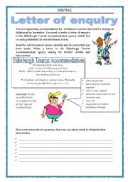 English Worksheet: WRITING - LETTER OF ENQUIRY