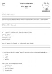 English Worksheet: Movie: Lucy - Test