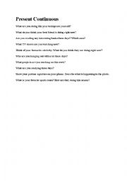 English Worksheet: Conversation in Present Continuous