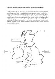 English Worksheet: Weather Forecast: reading comprehension