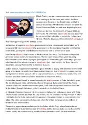 English Worksheet: Fidel Castro Biography Documentary