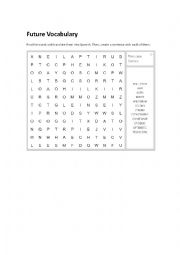 Future Vocabulary- Wordsearch