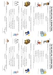 English Worksheet: Body parts song 