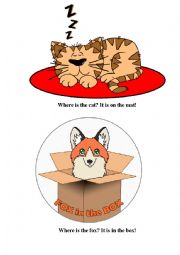 English Worksheet: Where is the cat?