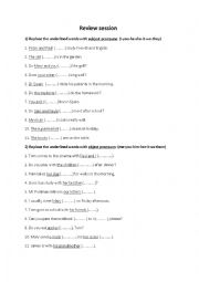 English Worksheet: module 3 review session