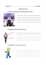 English Worksheet: Writing exercise