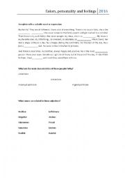 English Worksheet: personality adjectives