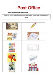 English Worksheet: Post Office matching