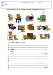 English Worksheet: prepositions