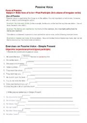 English Worksheet: Passive Voice