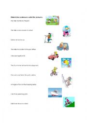 English Worksheet: Match the sentences with the pictures.      