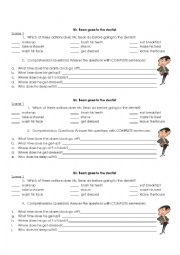 English Worksheet: Mr Bean goes to the dentist